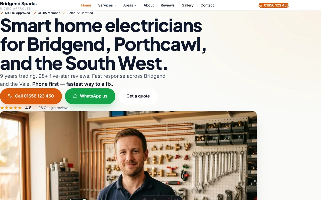 Bridgend Sparks website